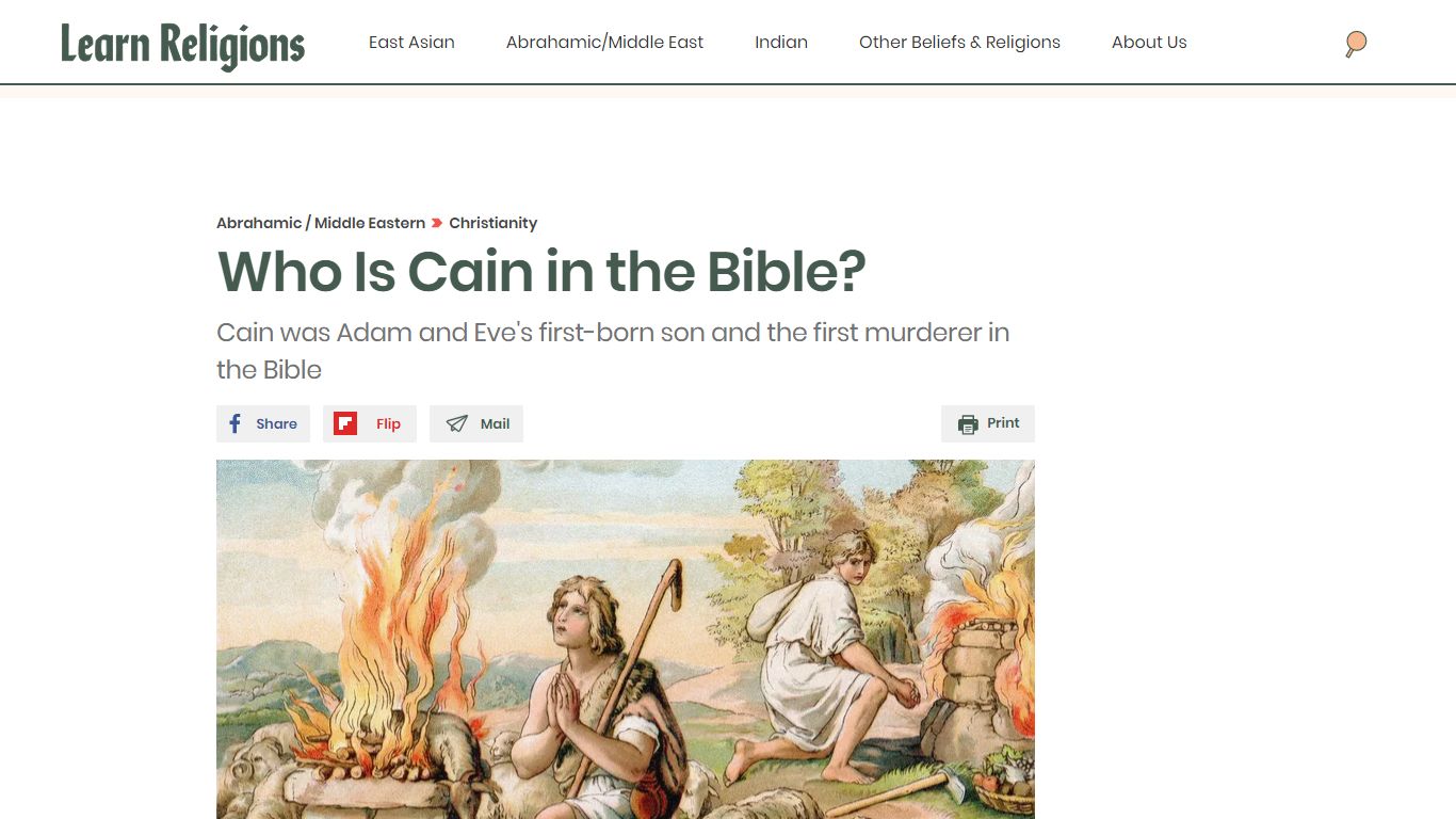 Who Is Cain in the Bible? First Person to Be Born - Learn Religions