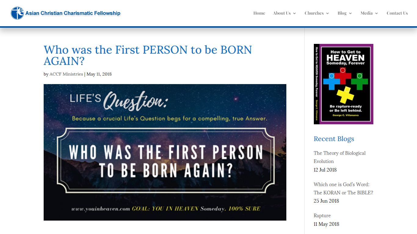 Who was the First PERSON to be BORN AGAIN? | Asian Christian ...